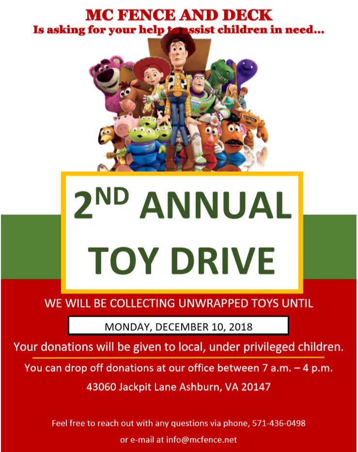 2nd Annual MC Fence & Deck Toy Drive